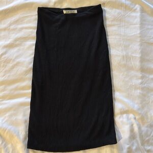 GBTSO Ribbed Pull On Bodycon Fit Midi Skirt In Black Women’s Size XS